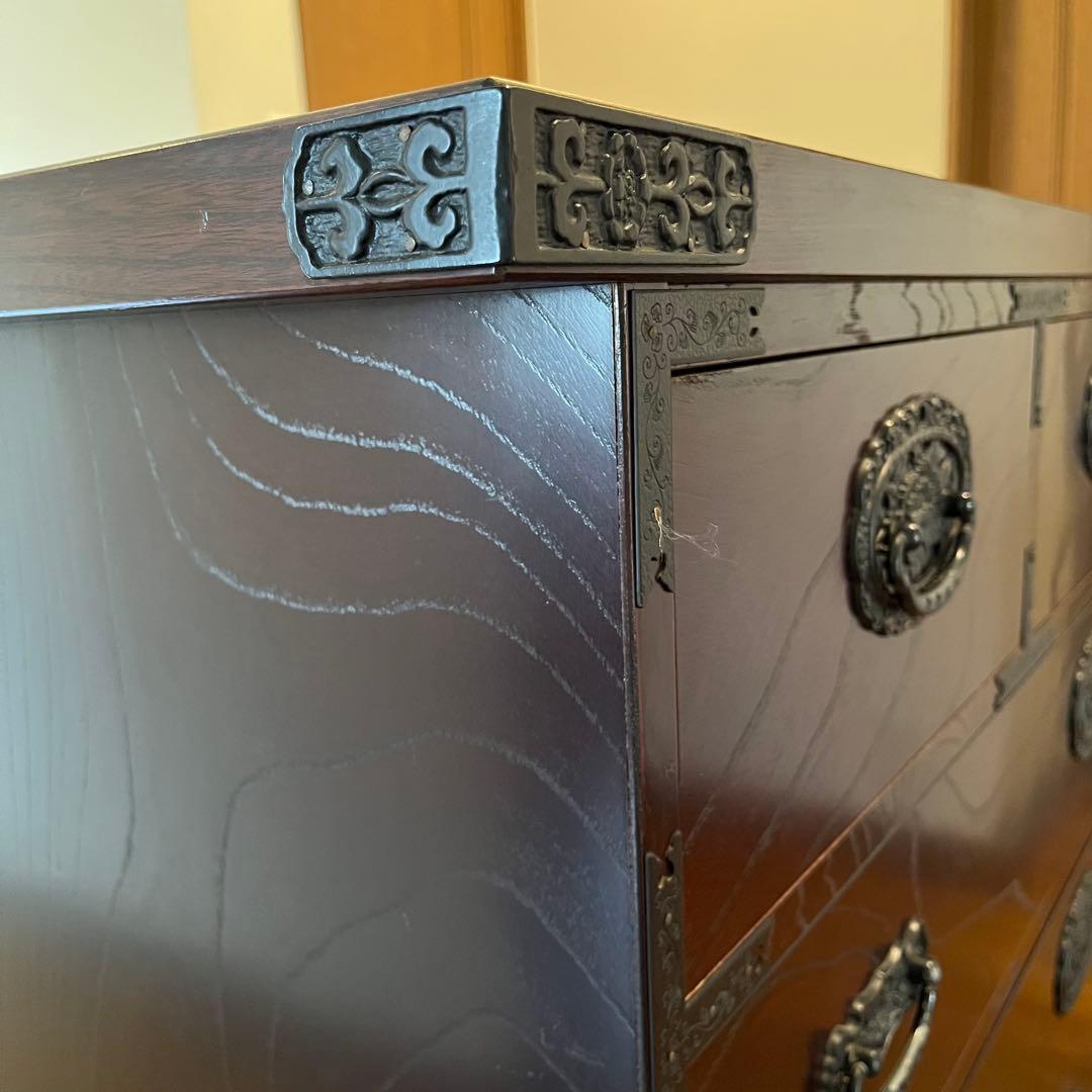 希少】車箪笥 時代箪笥 和たんす 衣装タンス 伝統工芸 引き出し