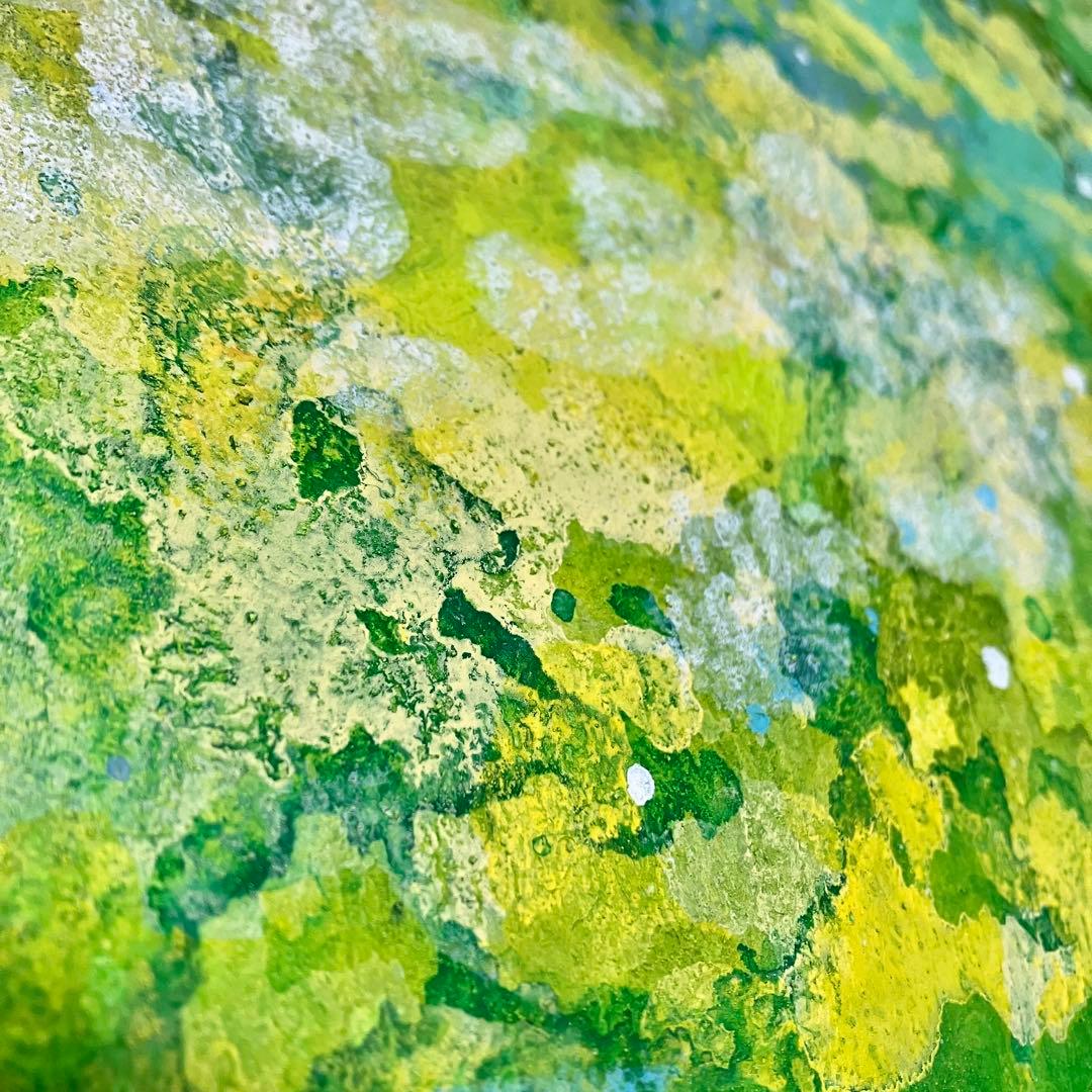 こもれび＊大きめ12号キャンバス　絵画　原画　自然　森　新緑　テクスチャーアート