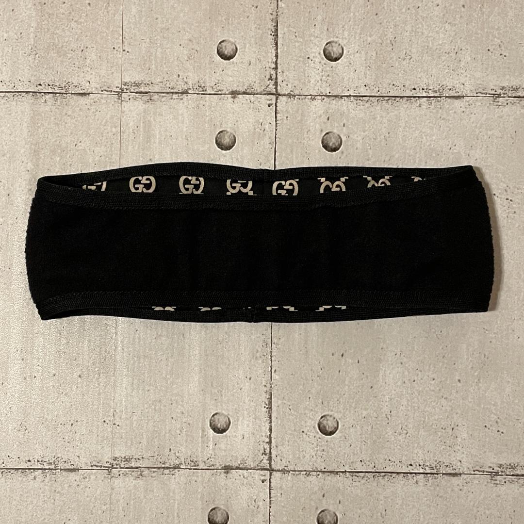 GUCCI グッチ ヘアバンド ネックウォーマー GG ロゴ ブラック Ｌ