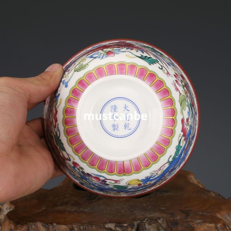 清乾隆粉彩竜紋碗 景徳鎮 陶磁器 装飾品 現代工芸品 美術品 置物