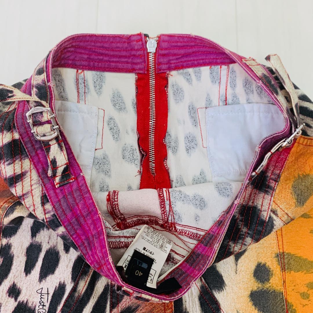 美品 JUST Cavalli レオパード柄 フレア M イタリア製 上品