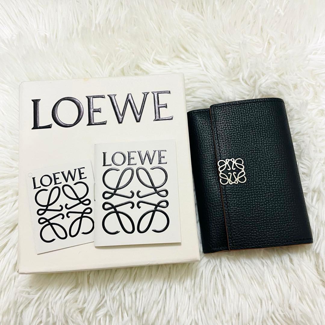 極美✨付属完備✨ロエベ 三つ折り財布 トライフォールド アナグラム