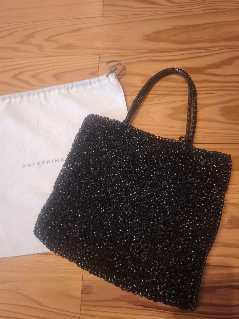 アンテプリマ　ラージ　ワイヤーバッグ　黒