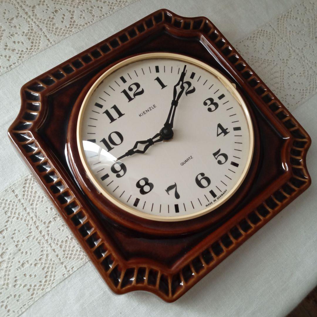 Kienzle 掛時計 ブラウン 陶器製　1970年代ドイツビンテージ