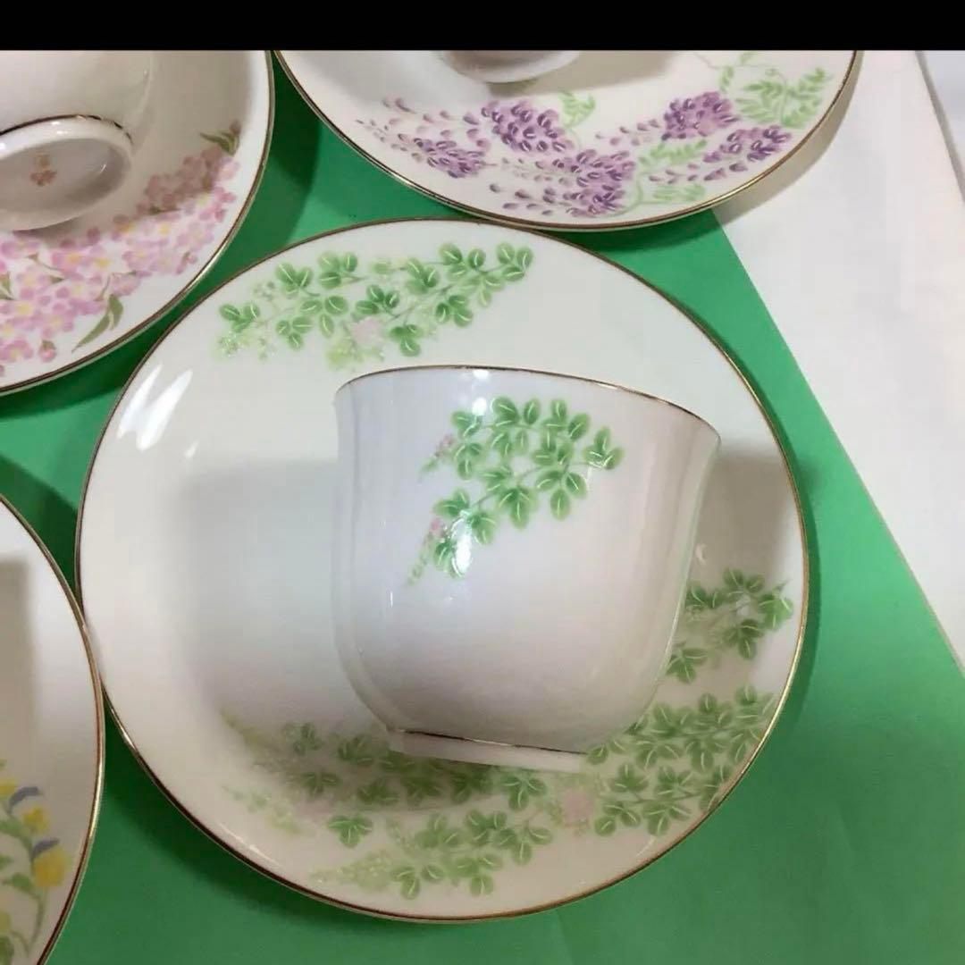 金色橘吉ロゴ】（和菓子皿）と（湯呑み）人気がある‼️五客セットー1