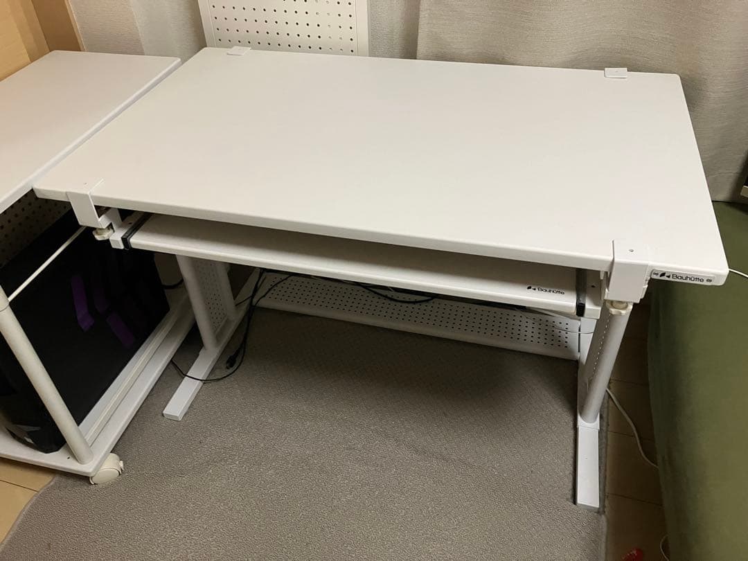 Bauhutte 昇降式デスク＋キーボードスライダー セット