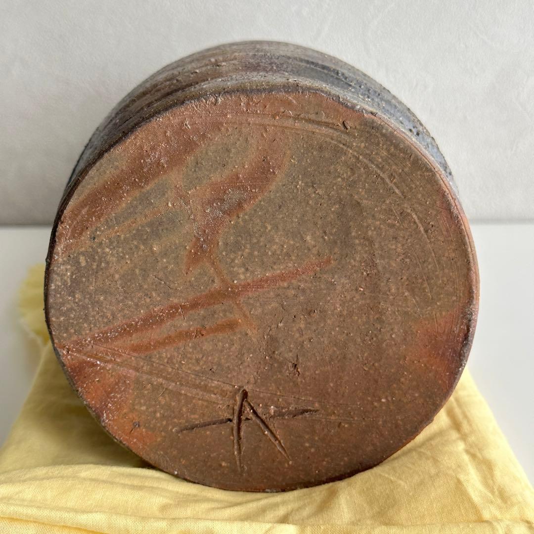 高原昌治 備前 花器 旅枕 花入 共箱 美術品・アンティーク・コレクション