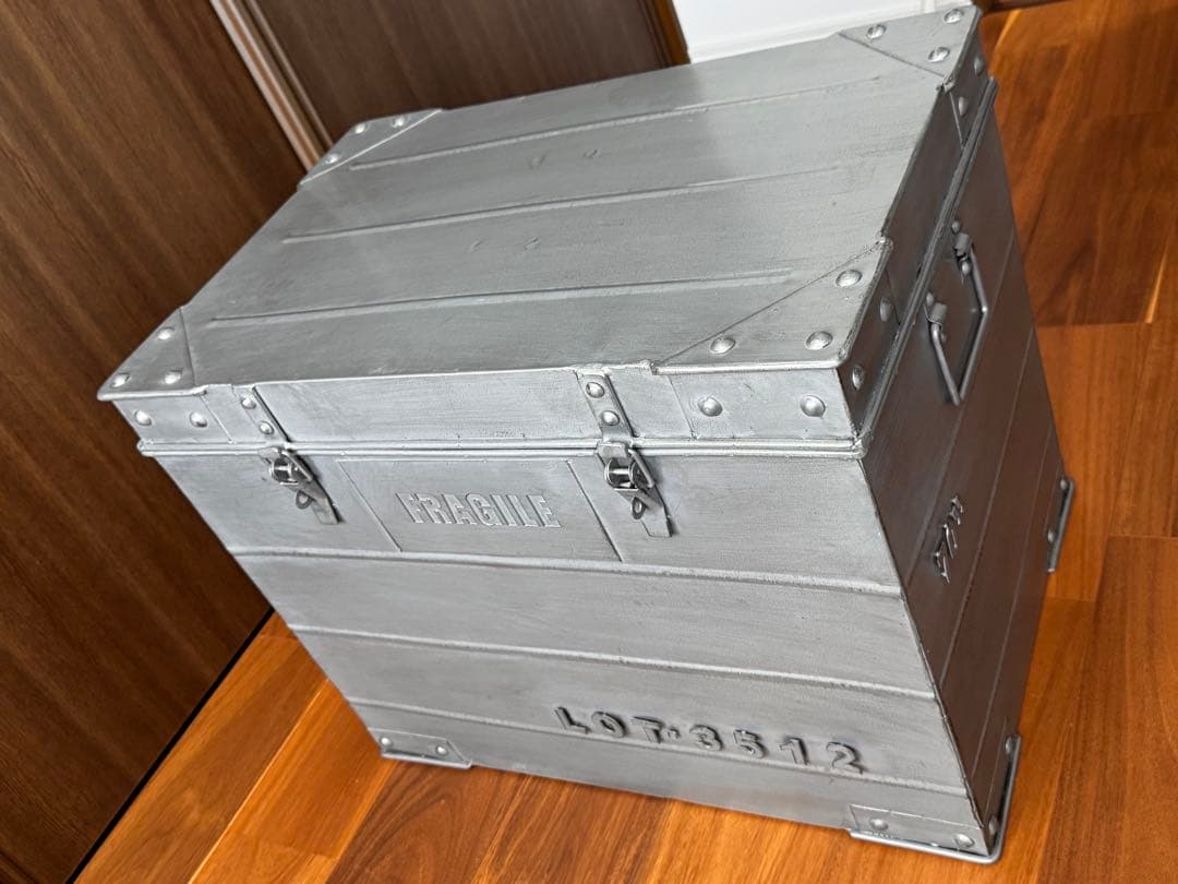 レトロ・ヴィンテージ風コンテナ収納ボックス ブリキ インダストリアル