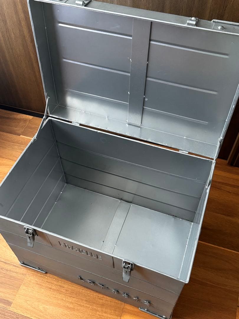 レトロ・ヴィンテージ風コンテナ収納ボックス ブリキ インダストリアル