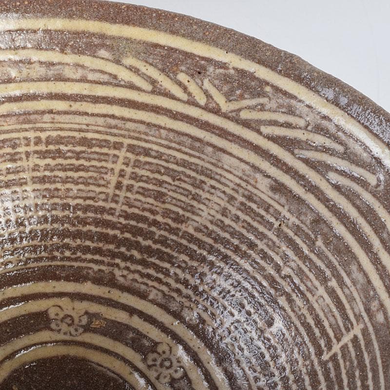 茶道具 河合瑞豊作 刷毛目 三島 数茶碗 十客 共箱 M R9383H