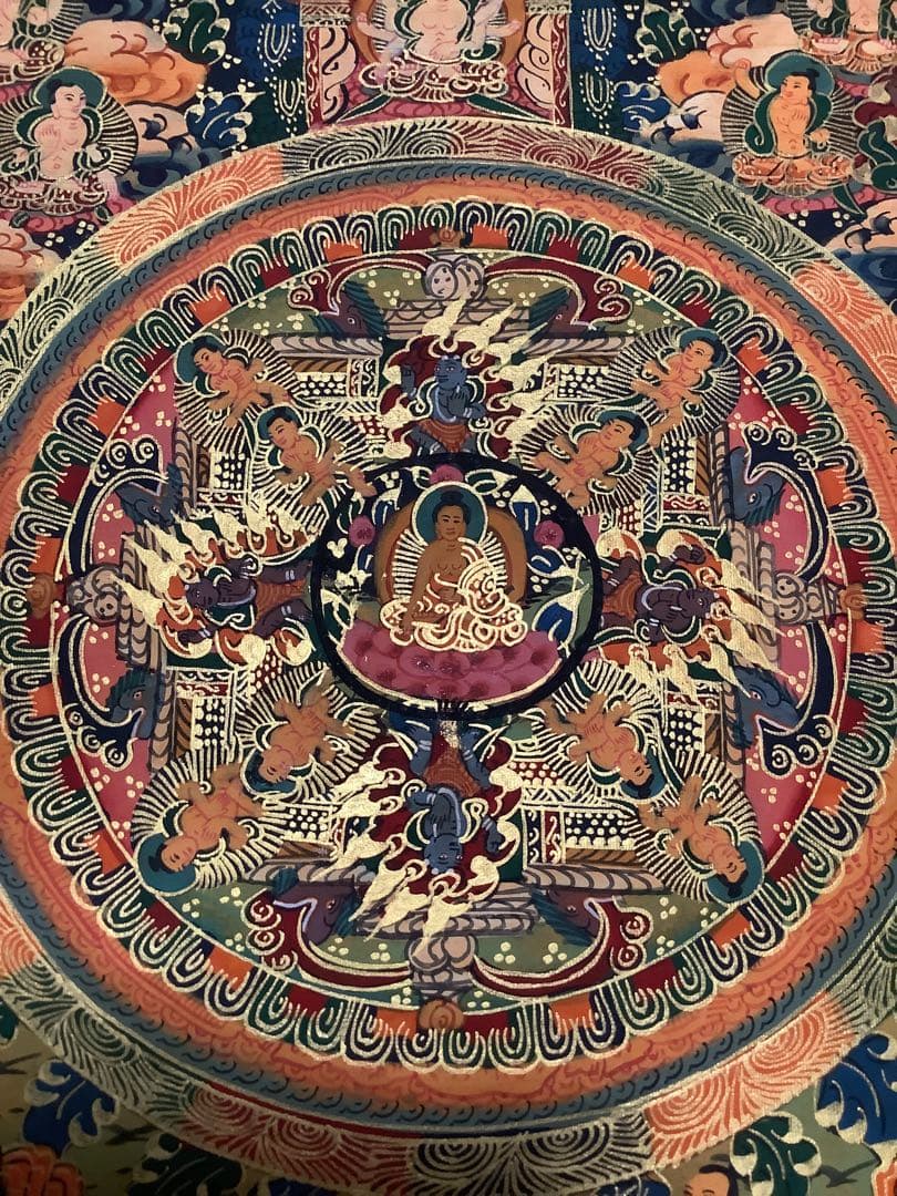 《 チベット密教　新品　1点物 》 手描き　曼荼羅　仏陀　釈迦　仏画　仏教　g1