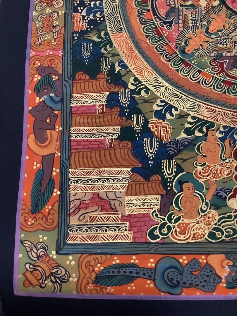 《 チベット密教　新品　1点物 》 手描き　曼荼羅　仏陀　釈迦　仏画　仏教　g1