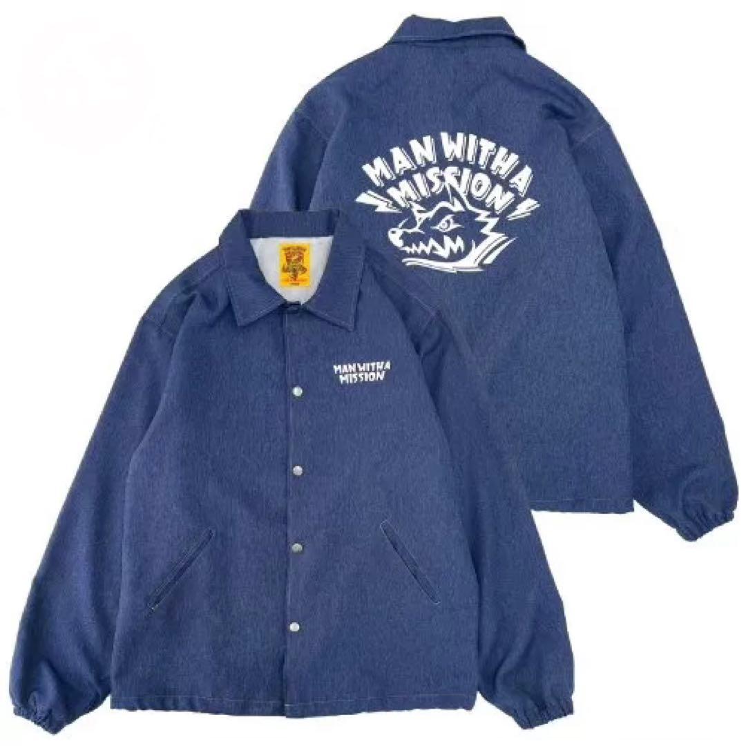 MAN WITH A MISSION デニム風コーチジャケット Lサイズ MAN WITH A MISSION デニム風コーチジャケット Lサイズ MAN WITH A