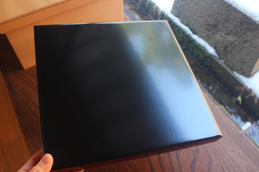 専用！！端正な隅不切デザインに極上朱漆の映える四方折敷5点（検京塗懐石道具