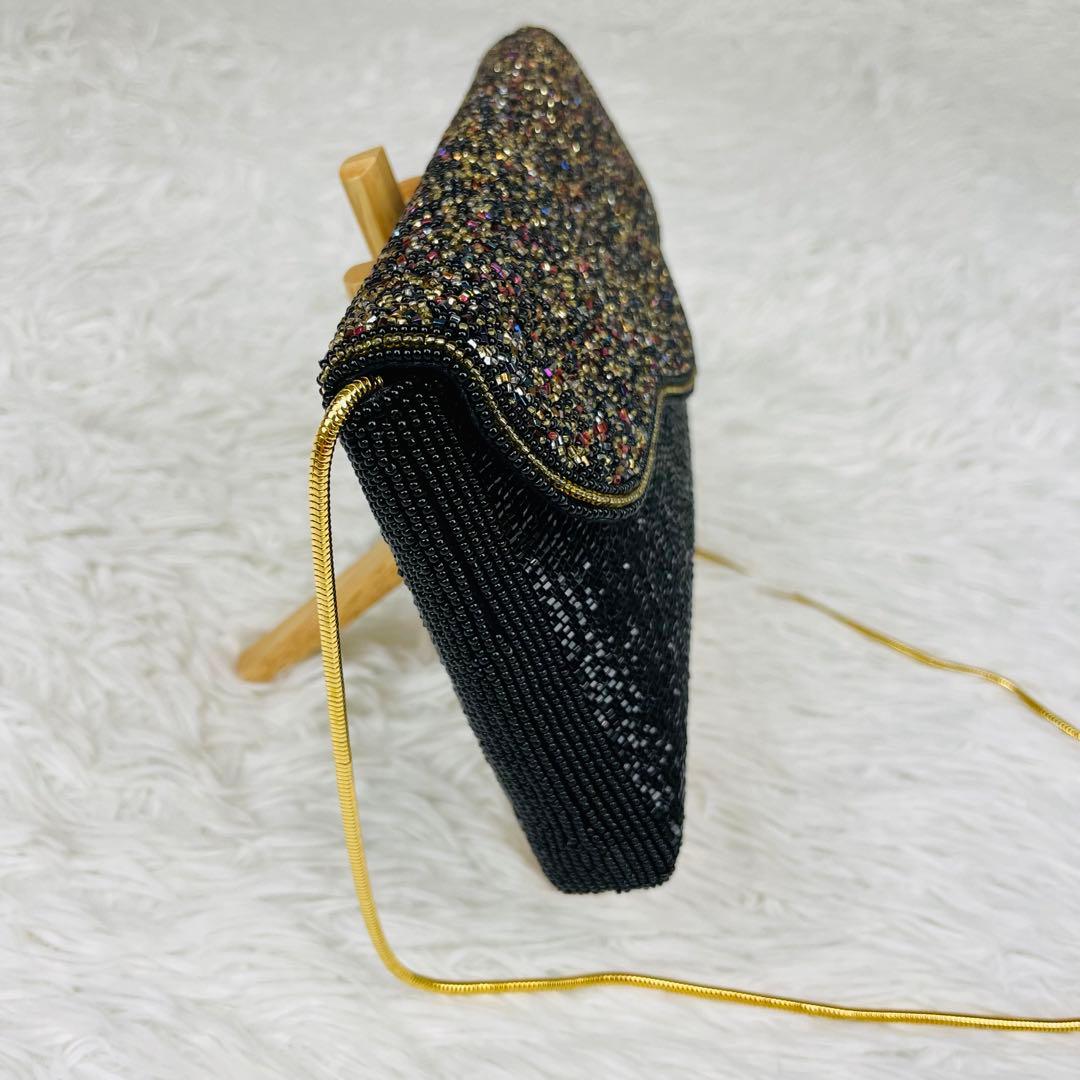 極美品✨皇室御用達✨Lumyはしもと✨ビーズバッグ✨パーティーバッグ✨黒