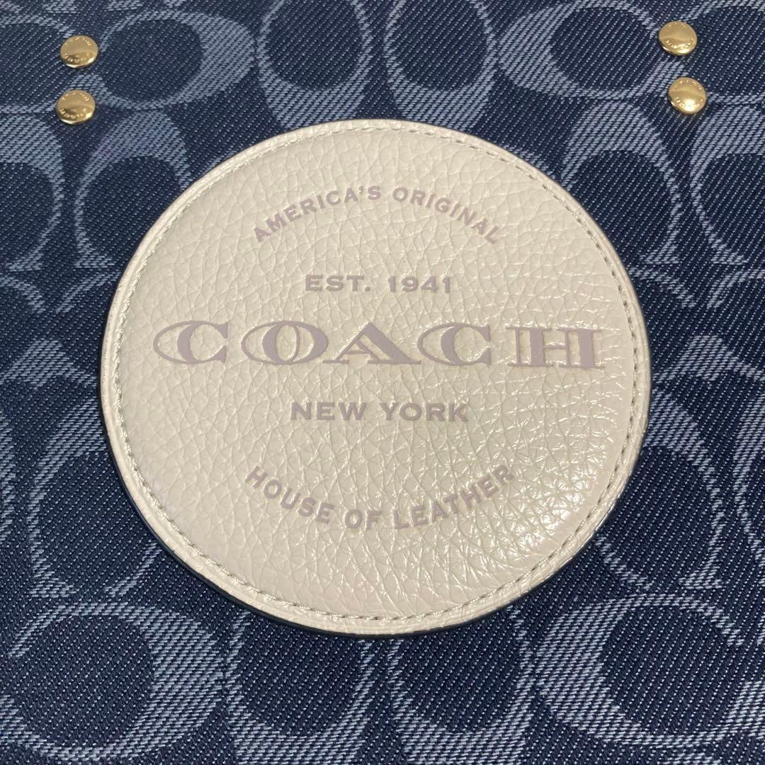 美品　現行　コーチ　ショルダーバッグ　2way デンプシー デニム　デカロゴ