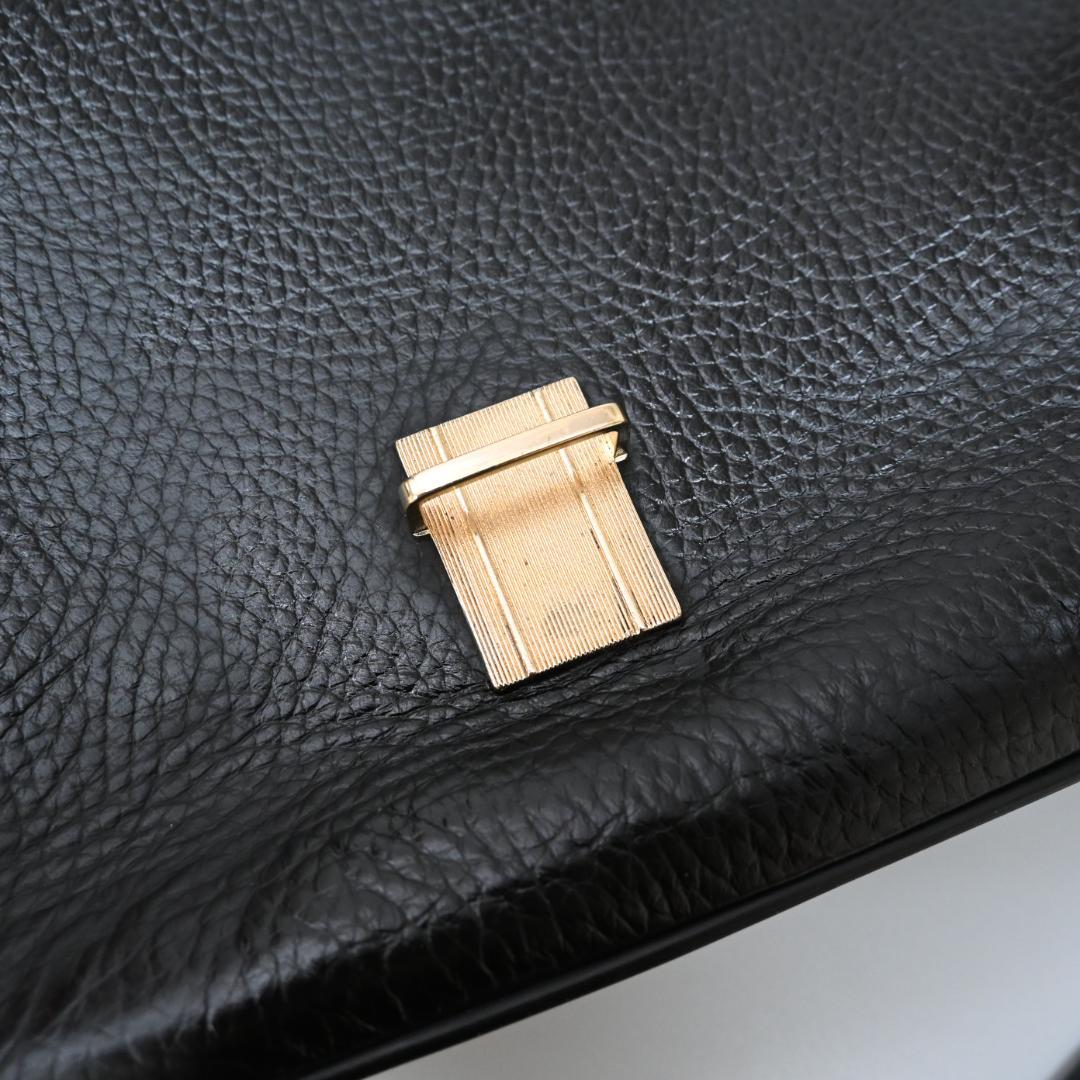 48035★年 ダンヒル ビジネスバッグ ブリーフケース ブラック 牛革*