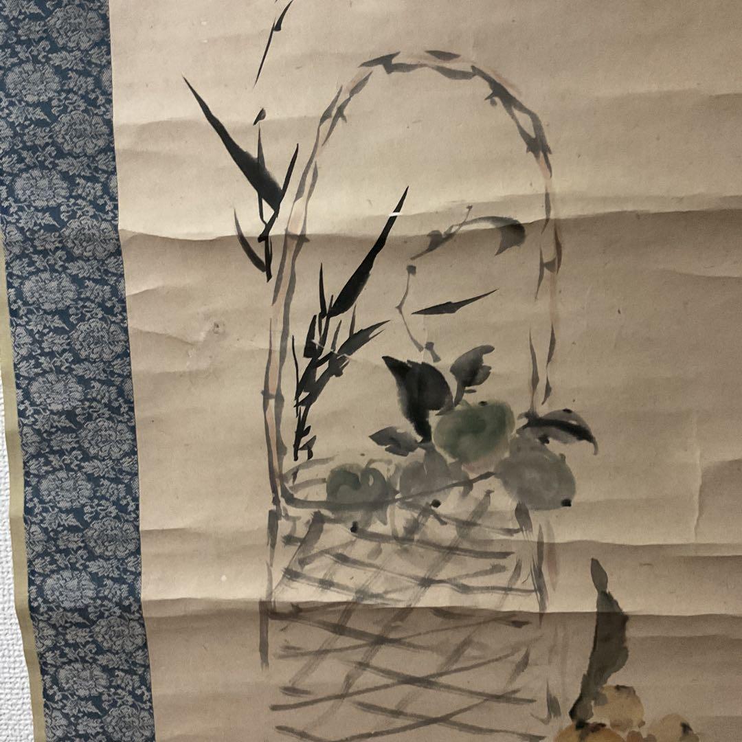 紙本 淡彩水墨画 靜物 不思議な作品です 無落款