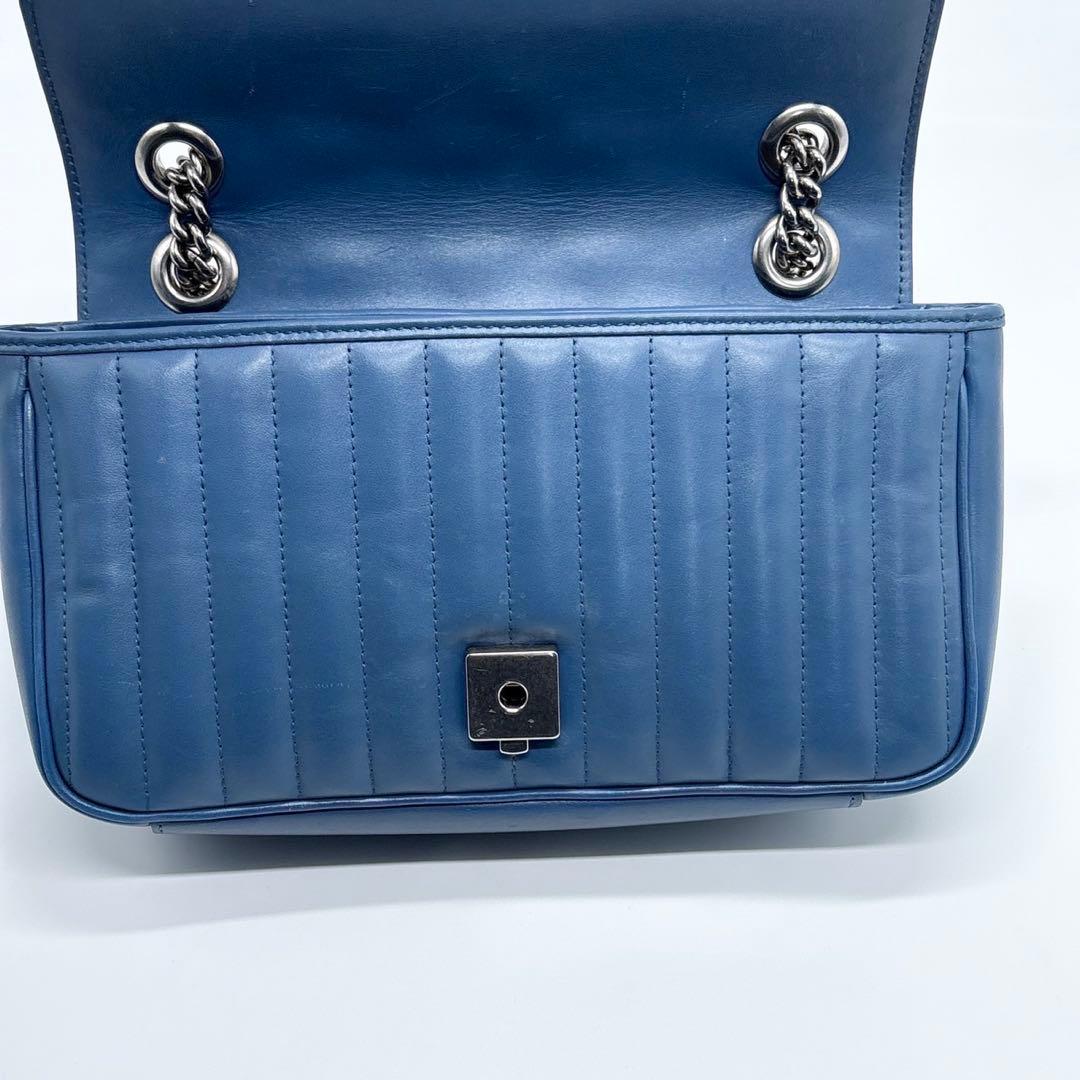 GUCCI グッチ マーモント スモール ショルダーバック ブルー GG