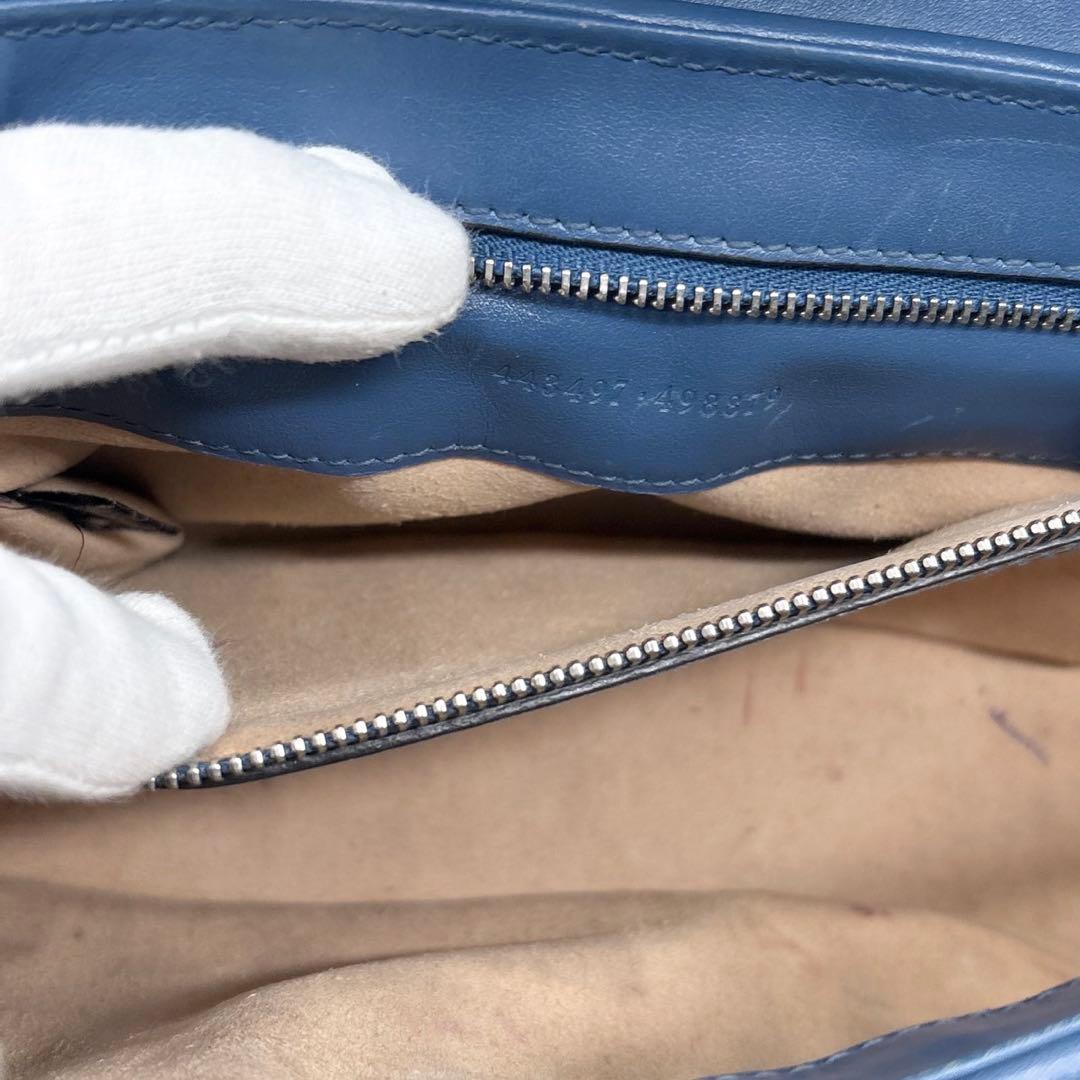 GUCCI グッチ マーモント スモール ショルダーバック ブルー GG