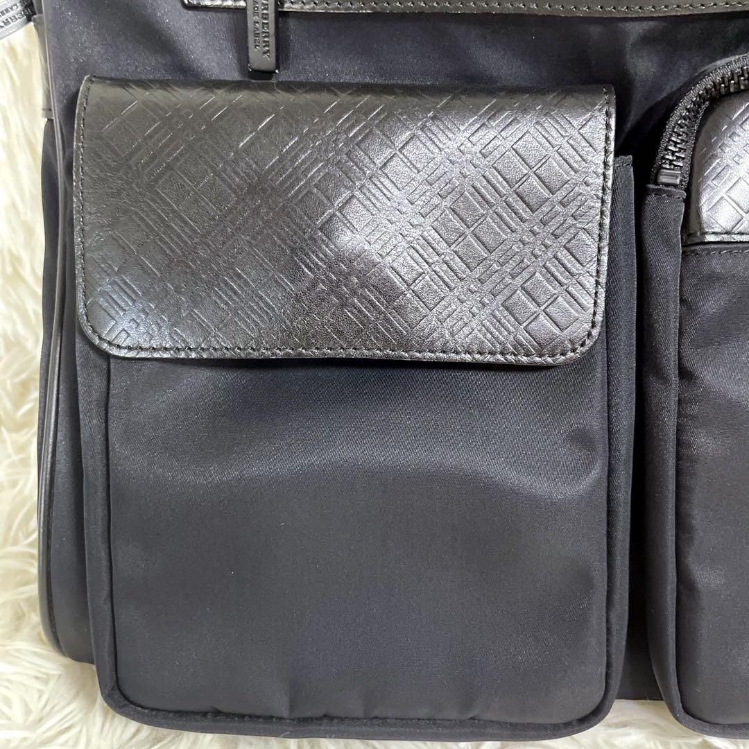 バーバリー 2way ビジネスバッグ ブリーフケース A4 型押し レザー