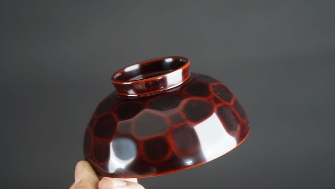 輪島塗 渦蒔絵 亀甲形 吸物椀 5客 共箱 未使用 美品