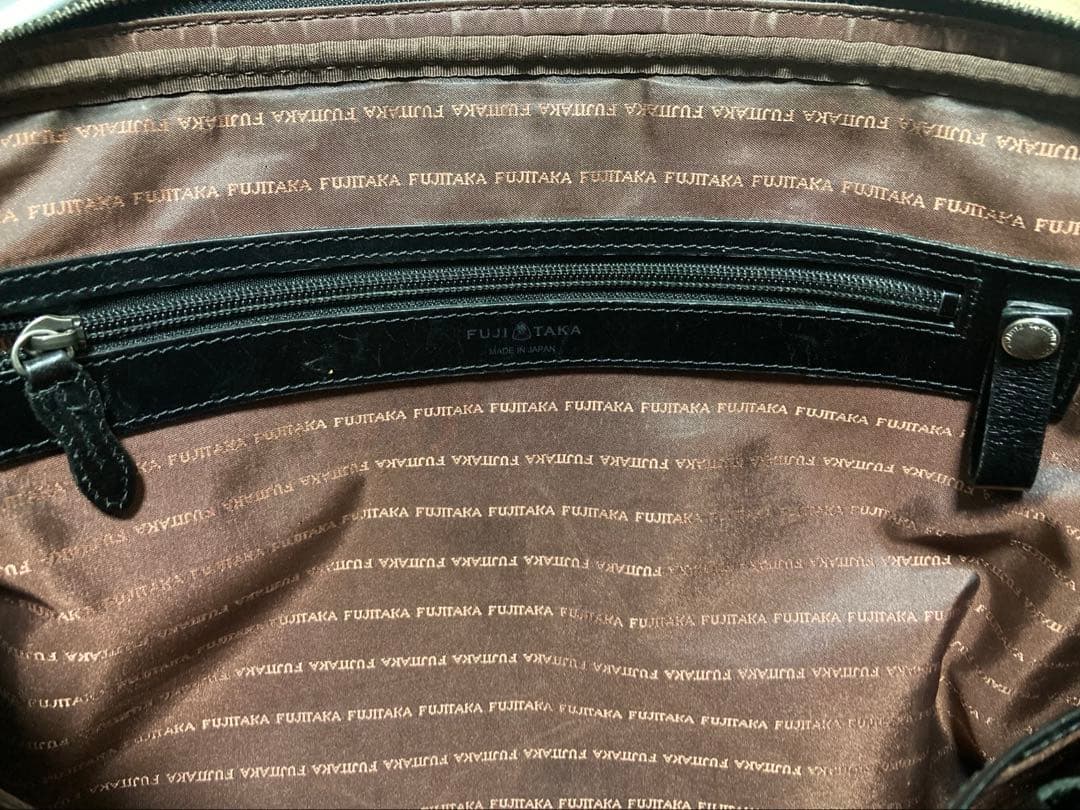 【美品】fujitaka『JADE LEATHER』ビジネスバッグ 黒