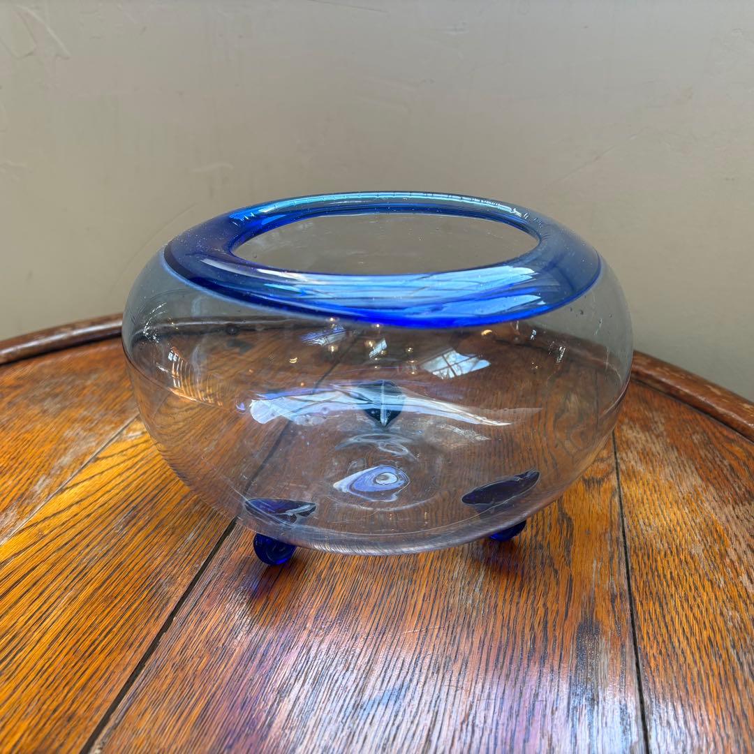 古い金魚鉢 古道具 アンティーク 大正ガラス レトロ 気泡 - メルカリ