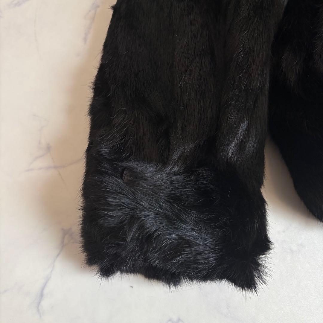 【本毛皮】希少なメンズ毛皮コート サイズ XLダブル 黒 リアルファー