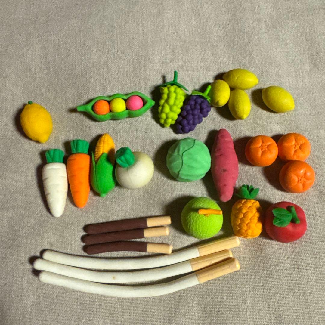 平成レトロ・フルーツと野菜の消しゴムセット - メルカリ
