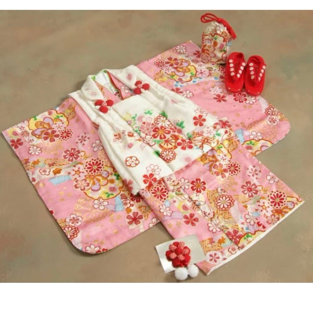 美品♡七五三 着物セット3歳 絹100％ 正絹 京都花ひめブランド フルセット