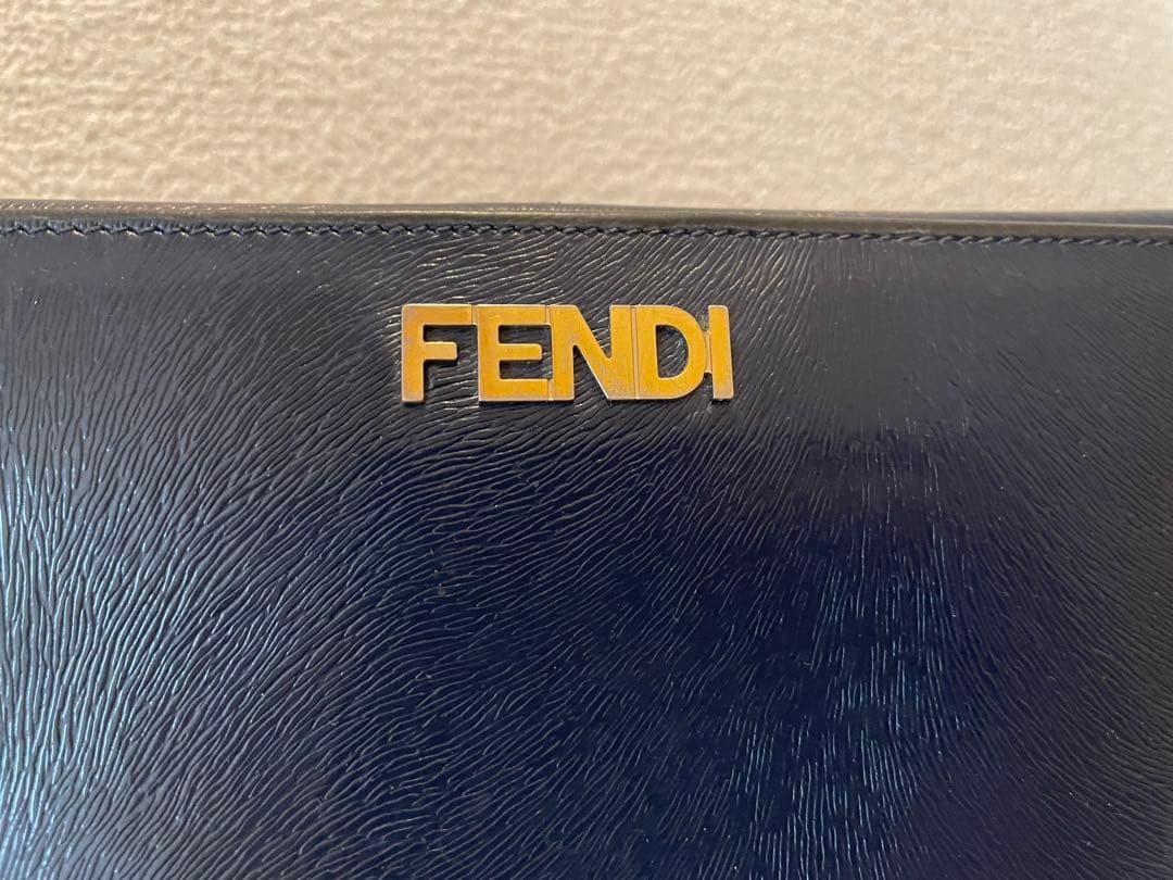 FENDI 二つ折り財布 ネイビー 手帳カバー