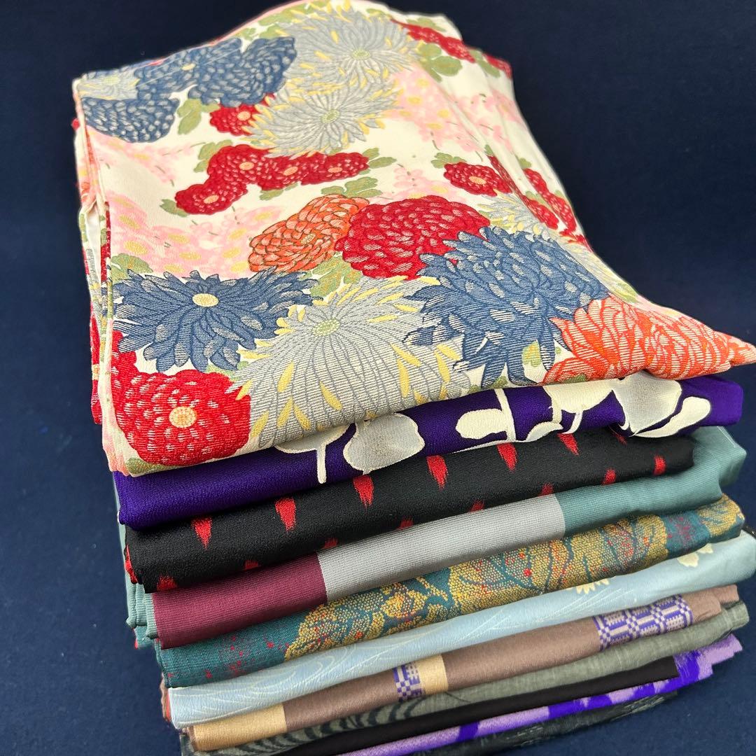 J-18アンティーク着物色々11枚おまとめ売り材料リメイク正絹 - メルカリ