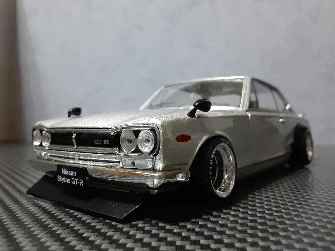 Hachette 1/24 日産 箱スカ GT-R カスタム改 ワタナベガンメタ