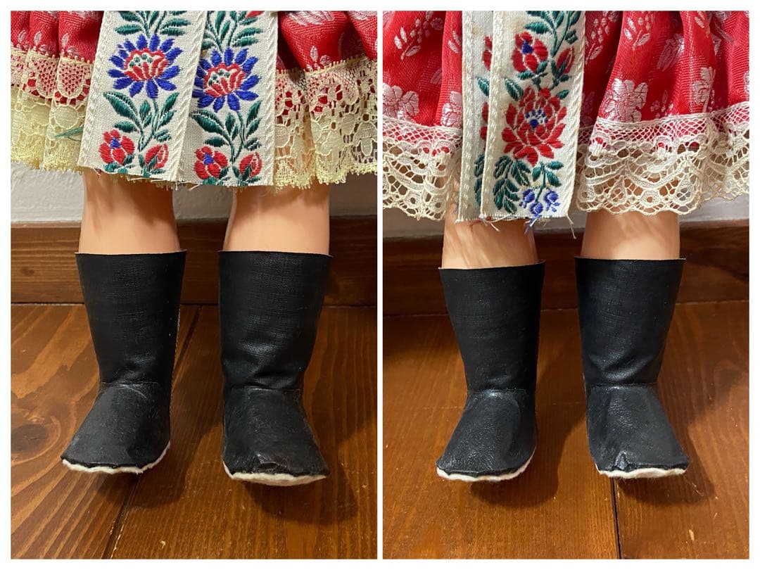 チェコ人形 ハンドメイド 民族衣装 2体 アンティーク レトロ スロヴァキア