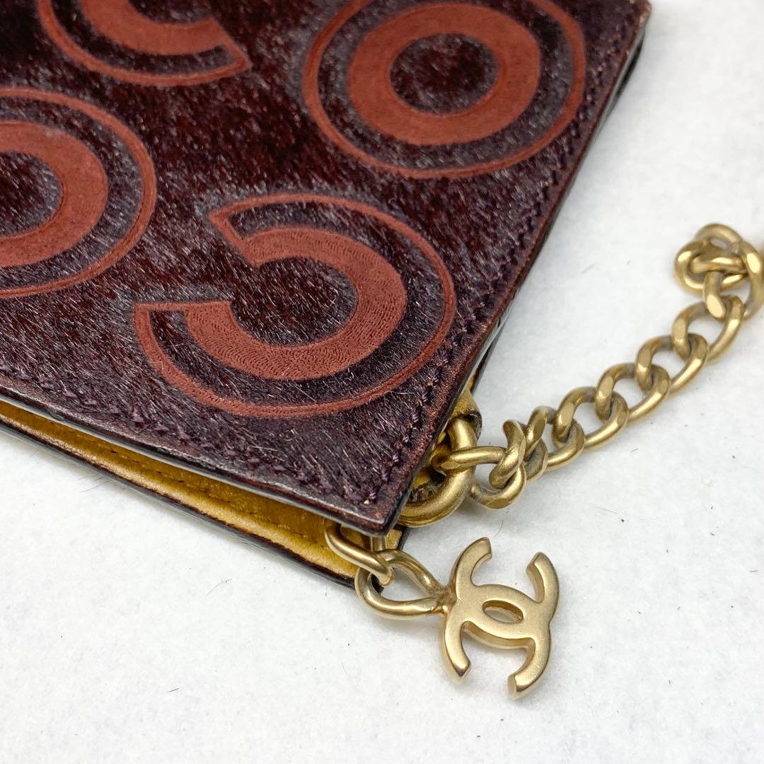 希少 CHANEL ケース ココマーク ハラコ レザー キーリング