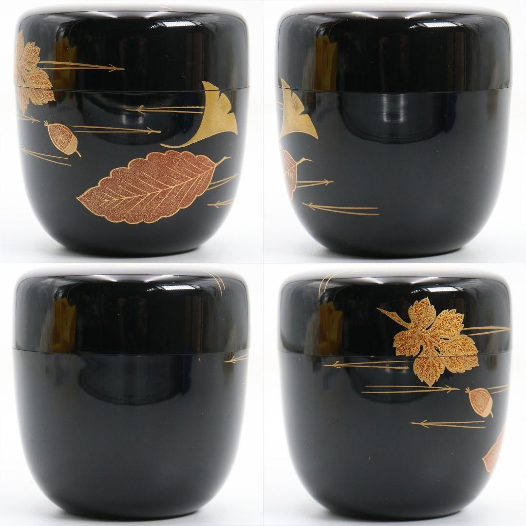 松斉作 吹寄蒔絵 中棗 銀杏 茶道具 共箱共布 V938 N8 ホビー・