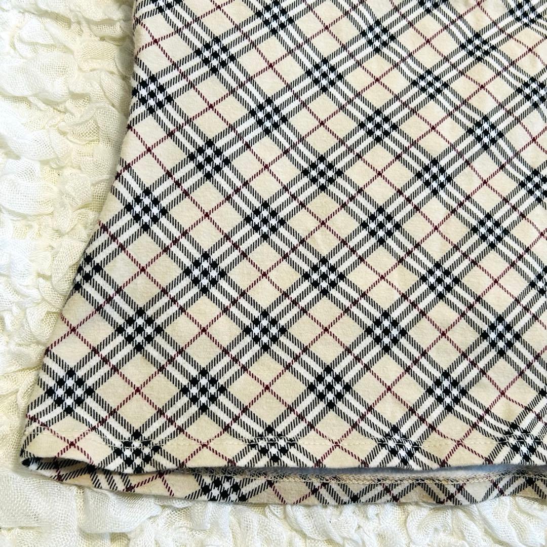 【バーバリーブルーレーベル】ノバチェック　ホルターネック　日本製　ベージュ