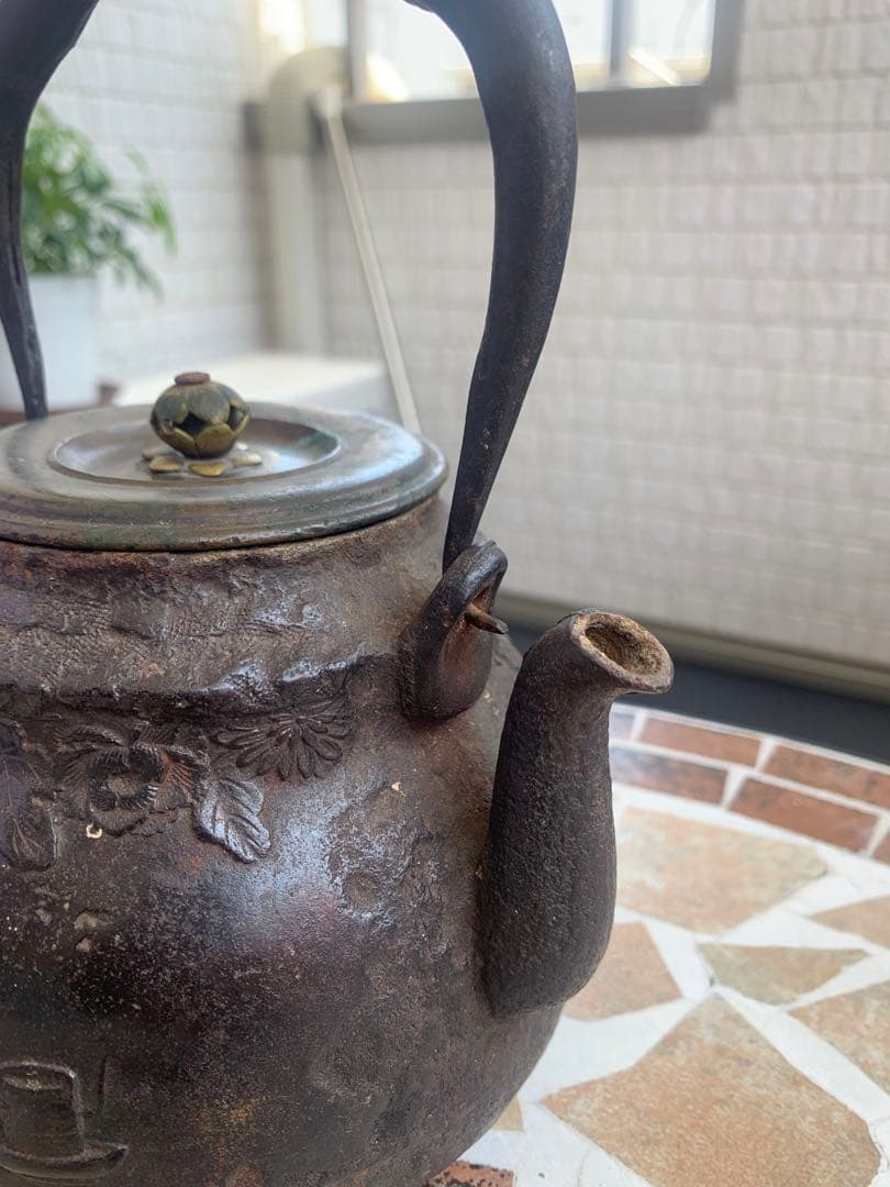 龍文堂造 茶道具図瓢箪形鉄瓶