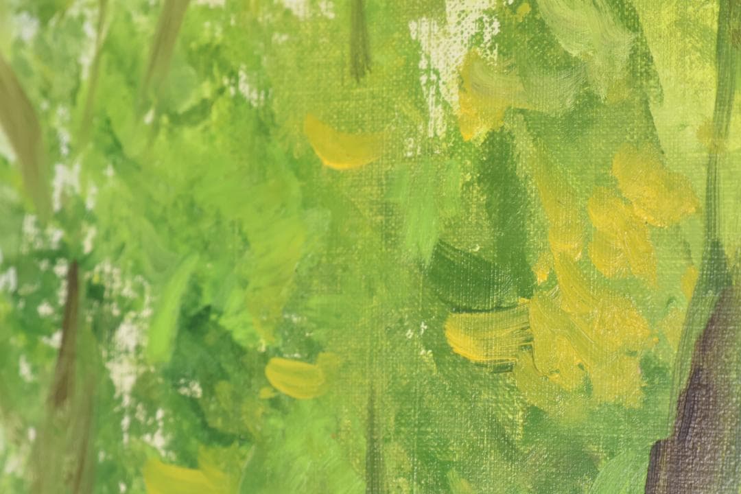 真作】 二口正和 「 サン・クルー公園 」 油彩F8号 富山出身 BJ236