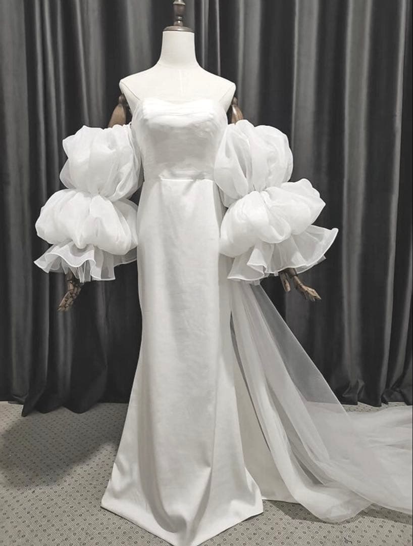 【限定値下げ中】2way ウェディングドレス（ベール付き）