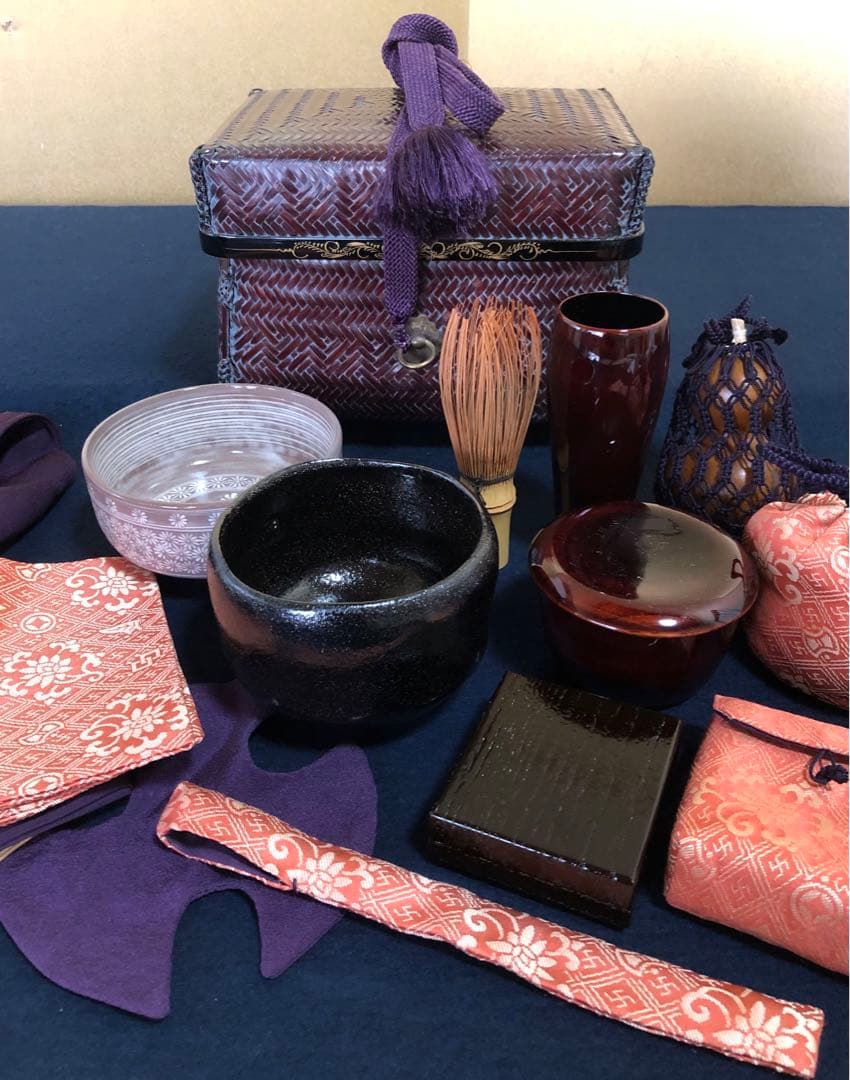 割引❗️《R》御所籠 和田鱗司造 お茶道具7点 仕覆 古帛紗 元箱251014い2