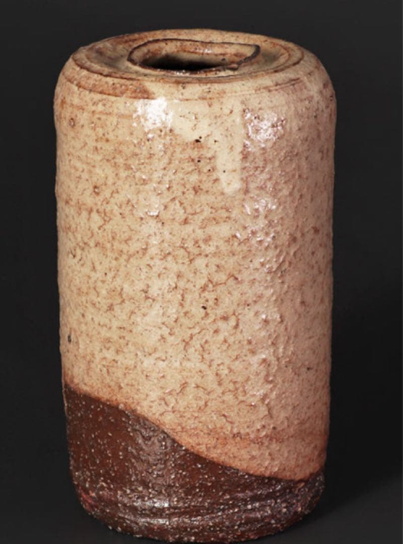 萩焼　十二代田原陶兵衛造 旅枕掛　花入 茶道具 保証品