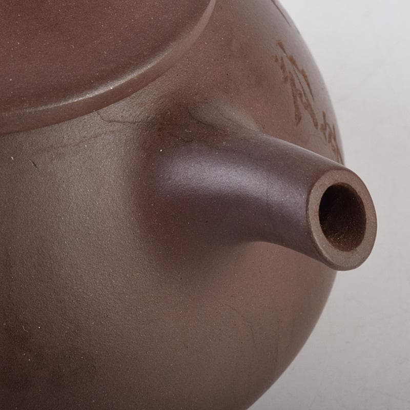 中国 寅春銘 紫砂 朱泥 漢詩刻 急須 茶壷 M R8982