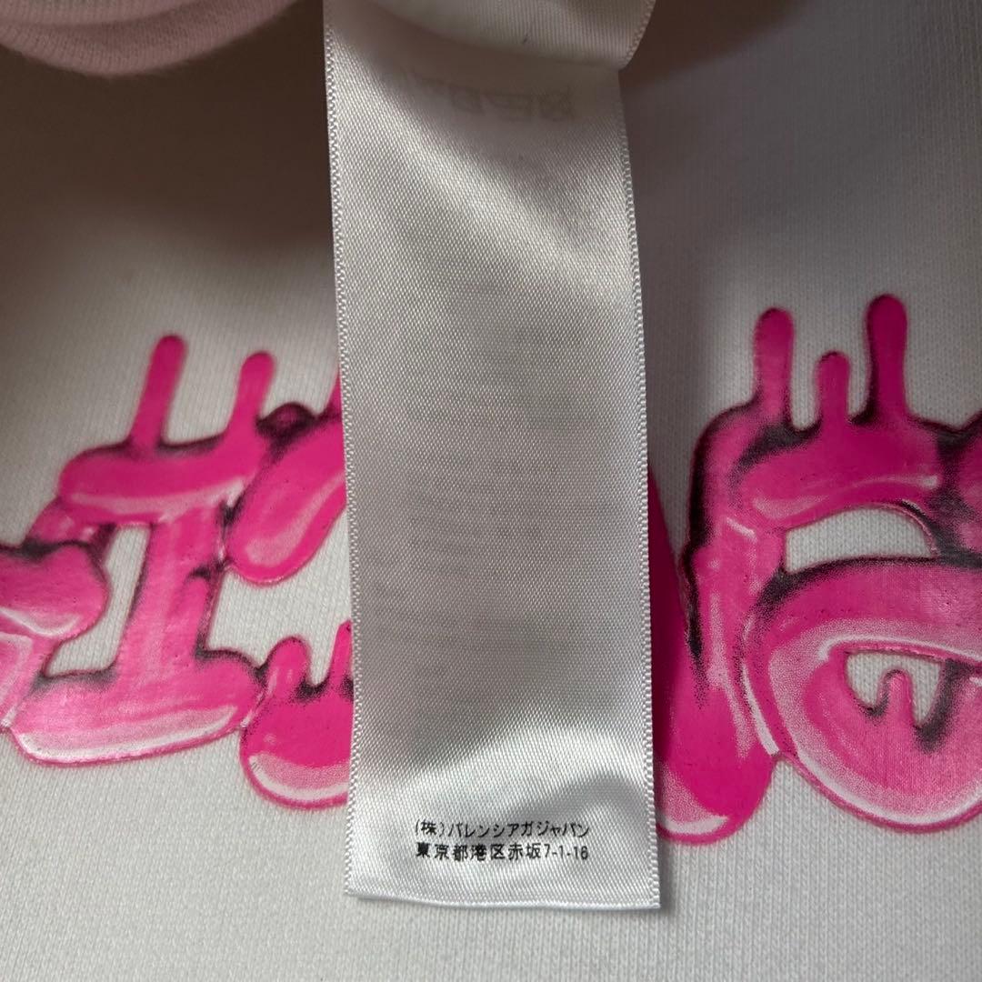 6055【人気デザイン】バレンシアガ‪☆ペンキロゴ入りパーカー 22SS ピンク