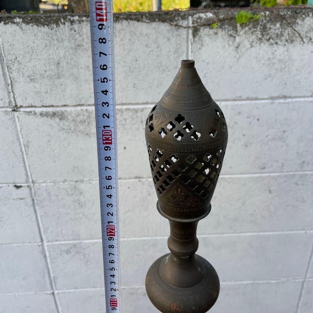 古雑貨アンティーク品◾️真鍮製 エスニックデザイン スタンドライト