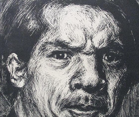 筧忠治 タイトル「自画像」 リトグラフ 額装 - メルカリ