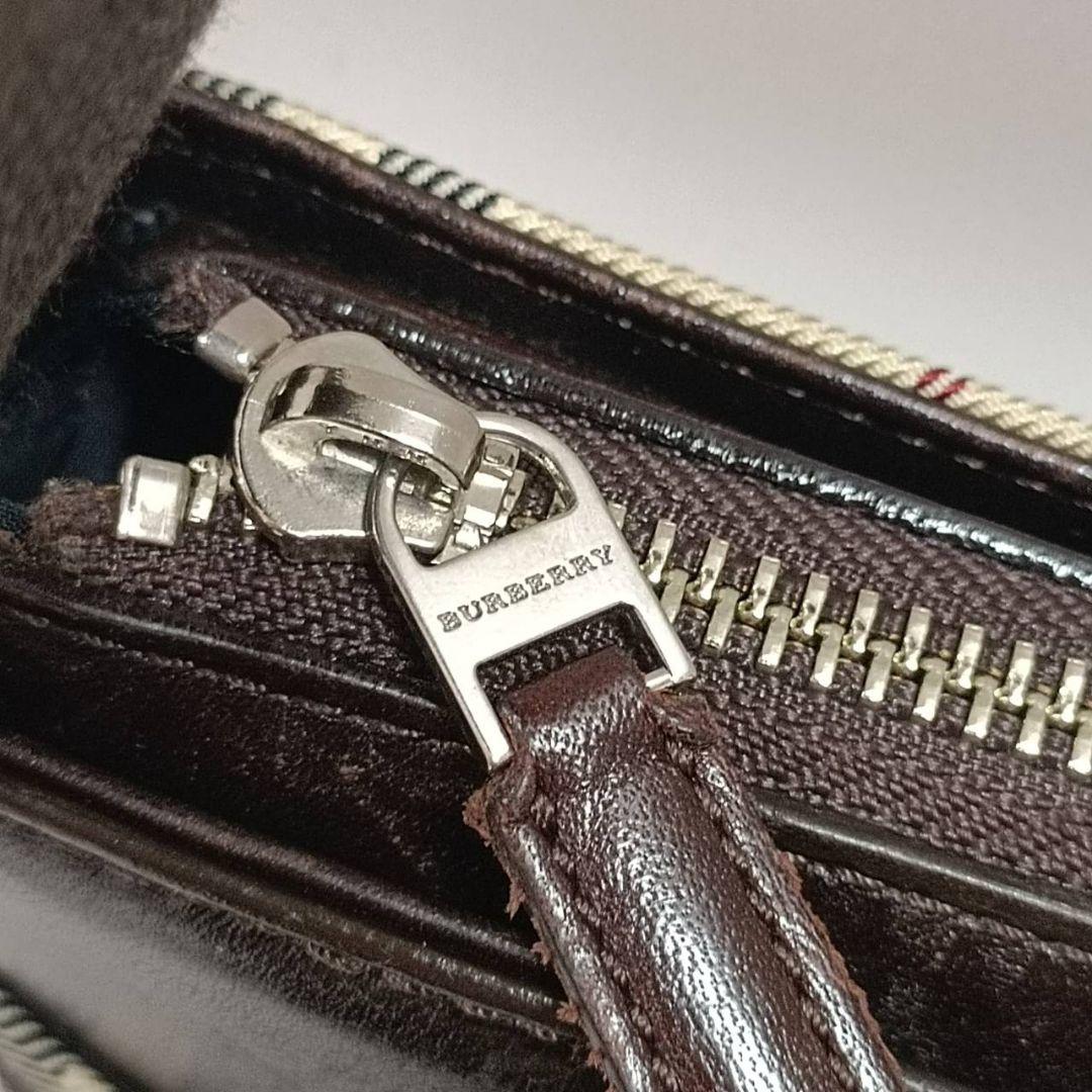 【美品】BURBERRY 人気 ノバチェック ショルダーバッグ キャンバスレザー