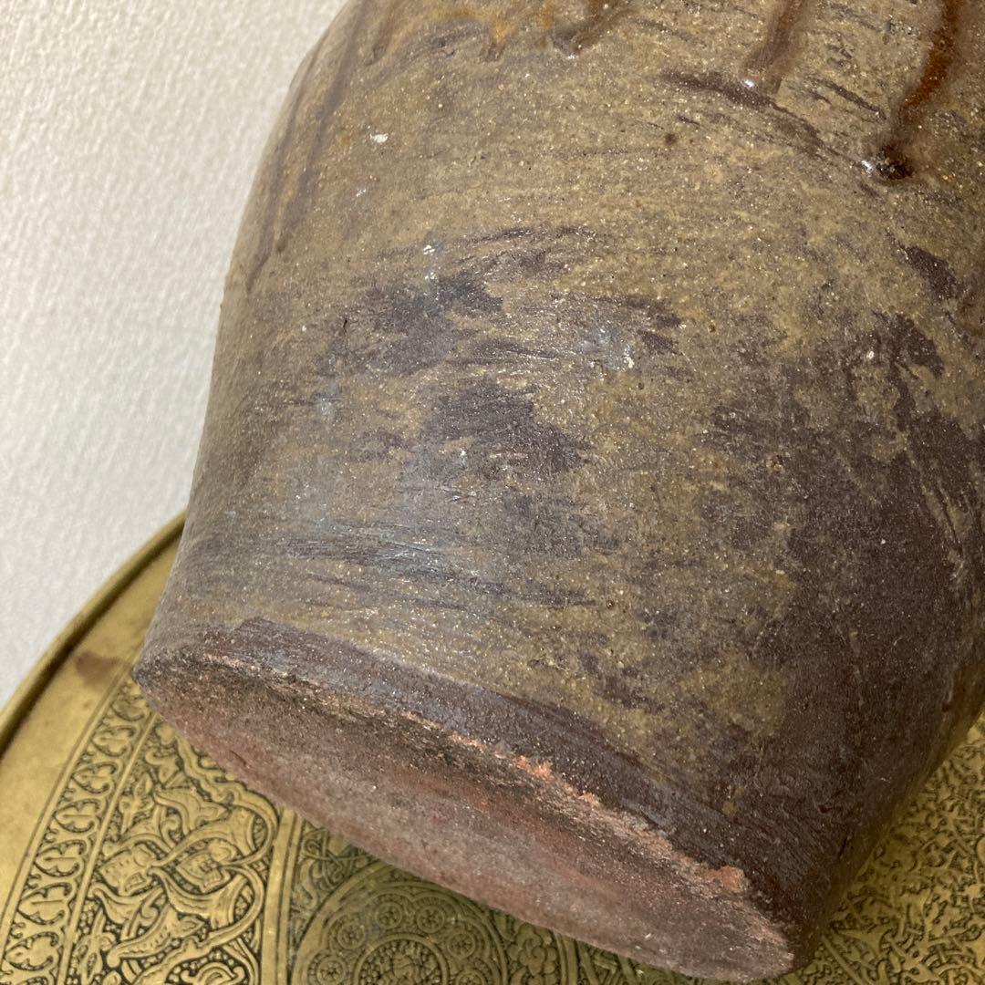 古壺　花瓶　飾り壺　大型〈検 常滑　信楽　三筋壺　自然釉　古越前　古丹波　種壺