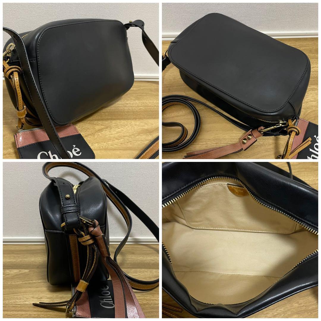 《極美品》Chloe（クロエ） レザー ショルダーバッグ ブラック 黒
